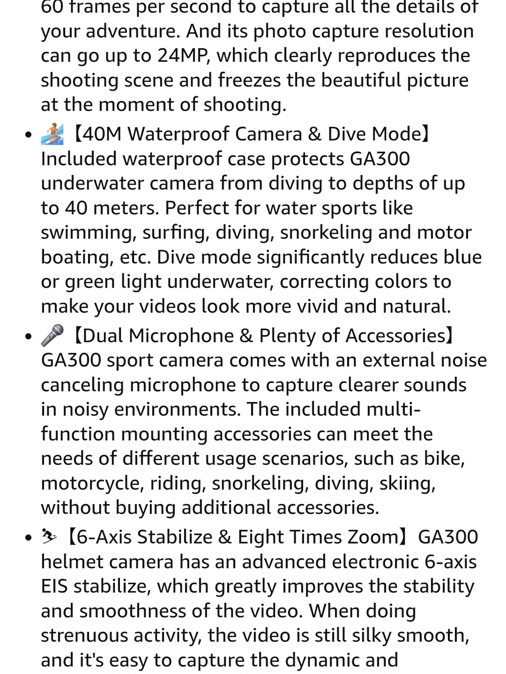 WOLFANG GA300 4K60FPS Action Camera 24MP Waterproof 40M Underwater Camera EIS - Picture 15 of 15